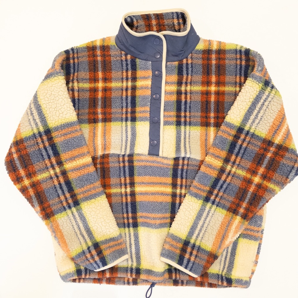 American Eagle Outfitters Multicolor Plaid Fleece Hoodie